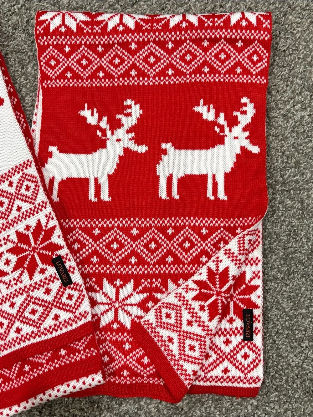 Christmas Red Knit Lovarzi Scarfs - Red & White, Set of Two